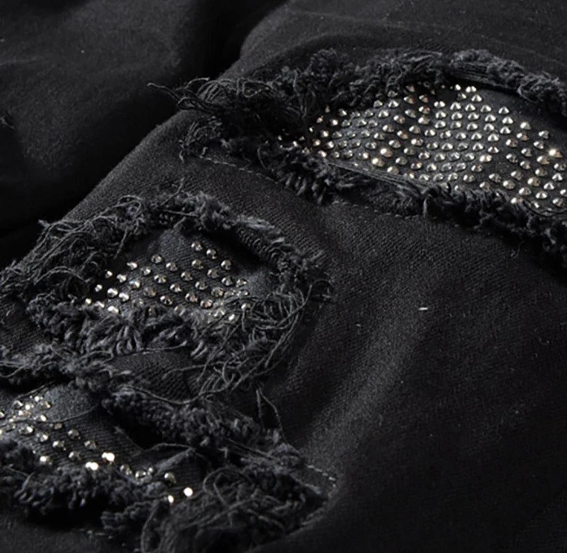 Vaqueros desgastados de malla Nightfall