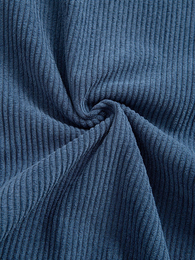 Contrast Corduroy Hoodie Shirt