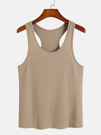Basis Slim Ribbel Racerback Tanktop