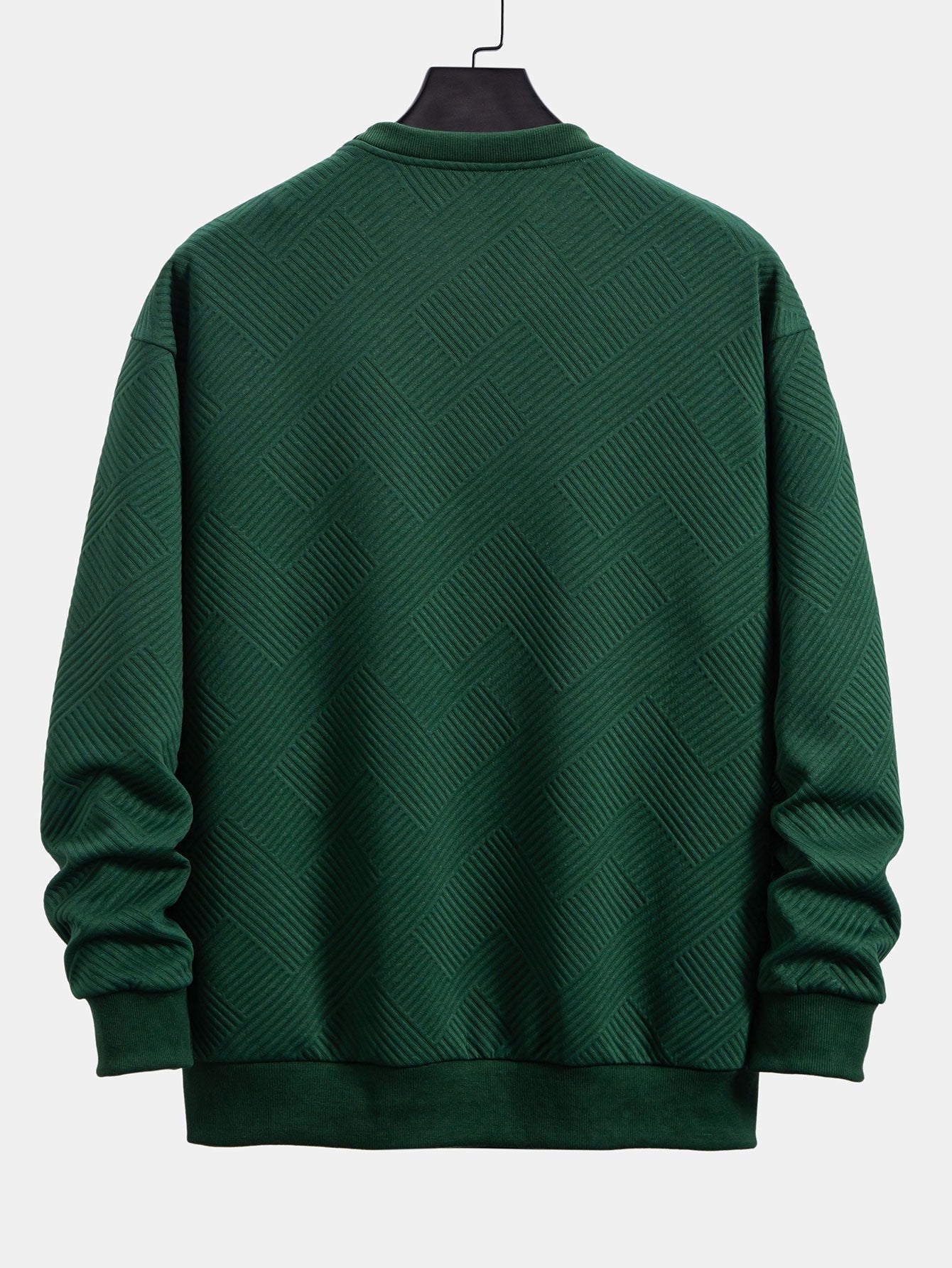 Relax Fit Geometric Striped Sweatshirt