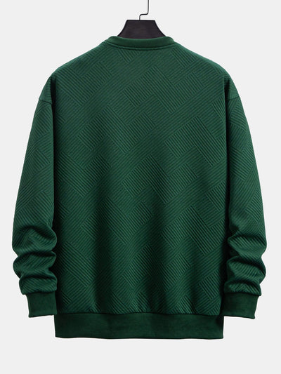Relax Fit Geometric Striped Sweatshirt