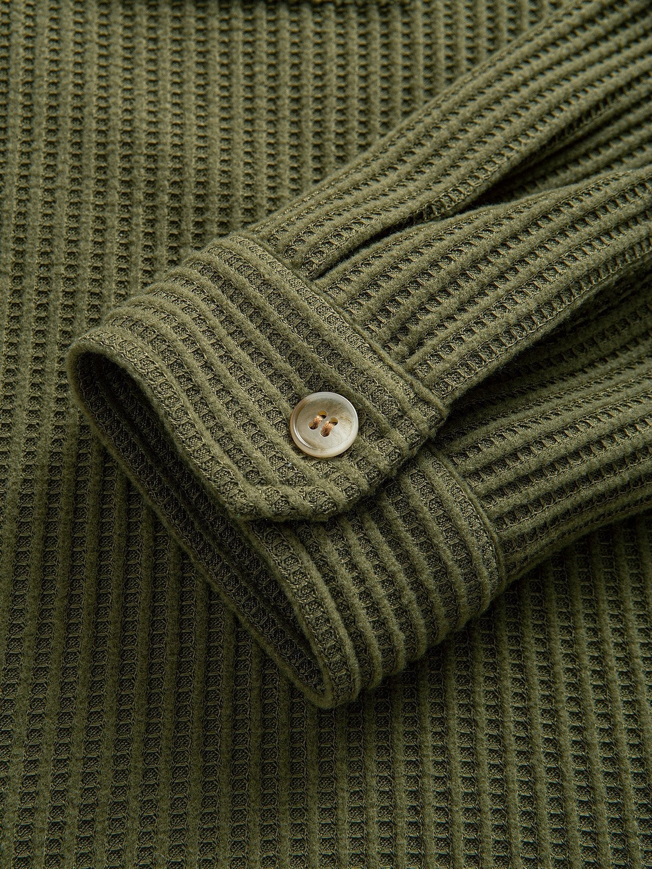 Dubbel Pocket Wafel Knop Shirt