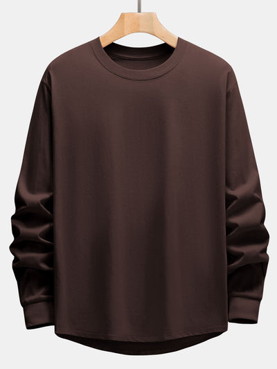 Basis Lange Mouwen Zware Kwaliteit Boog Hem T-Shirt