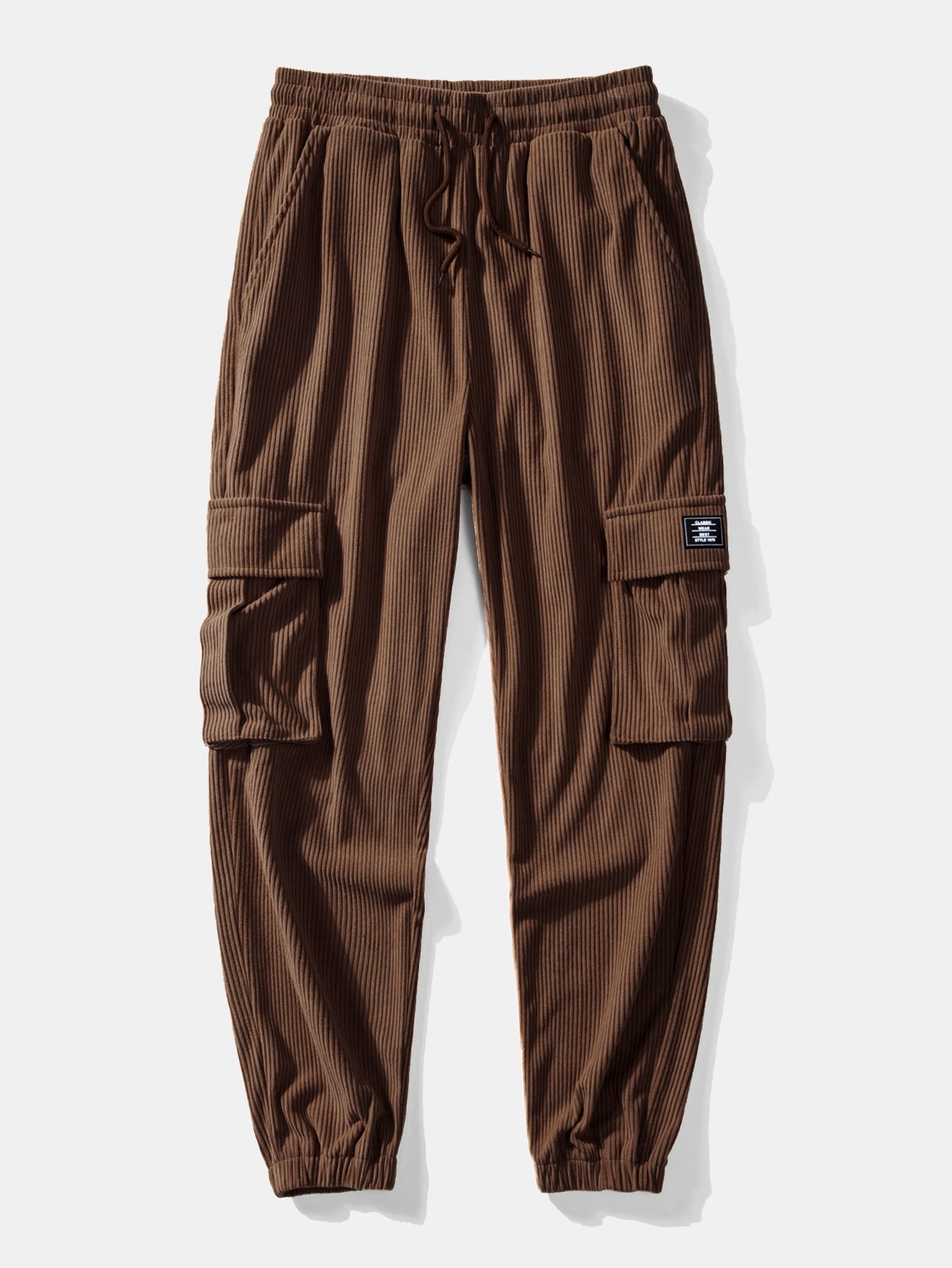 Koorduroy Cargo Jogger Broek met Trekkoord