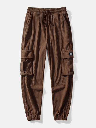 Koorduroy Cargo Jogger Broek met Trekkoord