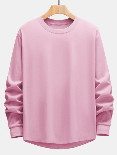 Basis Lange Mouwen Zware Kwaliteit Boog Hem T-Shirt