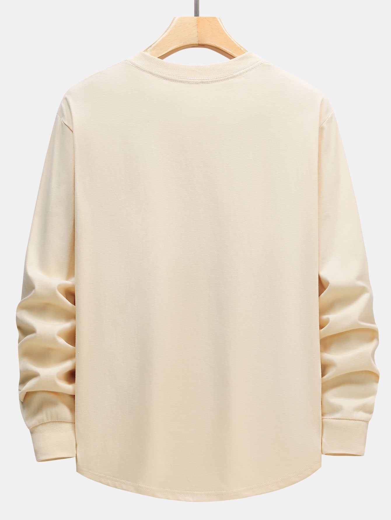 Basis Lange Mouwen Zware Kwaliteit Boog Hem T-Shirt