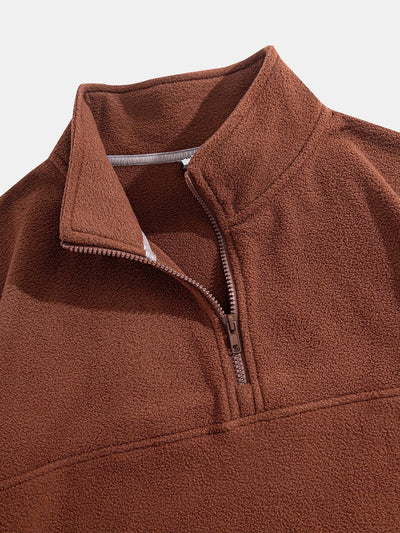 Relax Fit Quarter Zip Fleece Sweatshirt