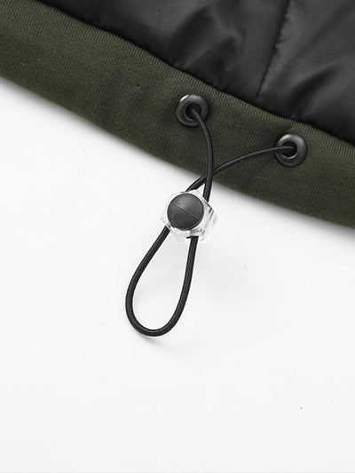 Contrast Zip Up Hooded Pufferjas