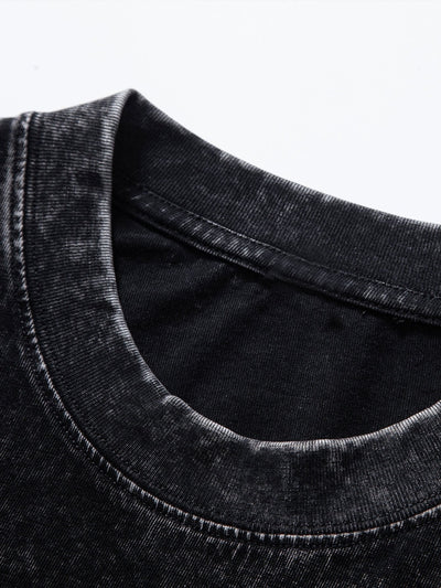 Basis Gewassen Versleten Drop Shoulder Oversized T-Shirt
