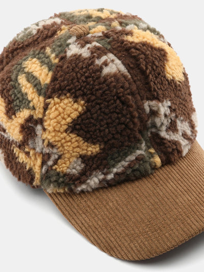 Camouflage Kleurblok Teddy Pluche Baseballpet