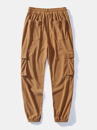 Koorduroy Cargo Jogger Broek met Trekkoord