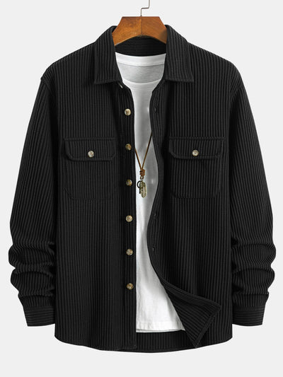 Dubbel Pocket Wafel Knop Shirt