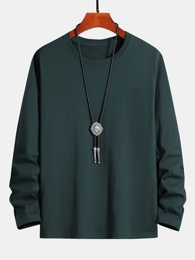 Basis Lange Mouwen Katoenen T-Shirt