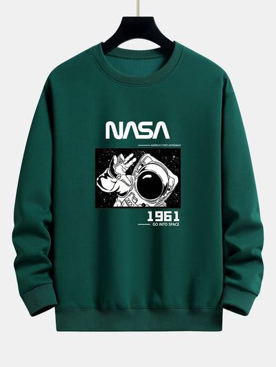NASA Astronaut Slogan Print Relax Fit Sweatshirt