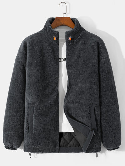 Quilted Lined Teddy Fleece Zip Up Coat