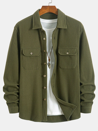Dubbel Pocket Wafel Knop Shirt
