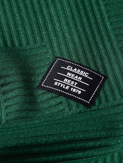Relax Fit Geometric Striped Sweatshirt & Drawstring Corduroy Cargo Jogger Pants
