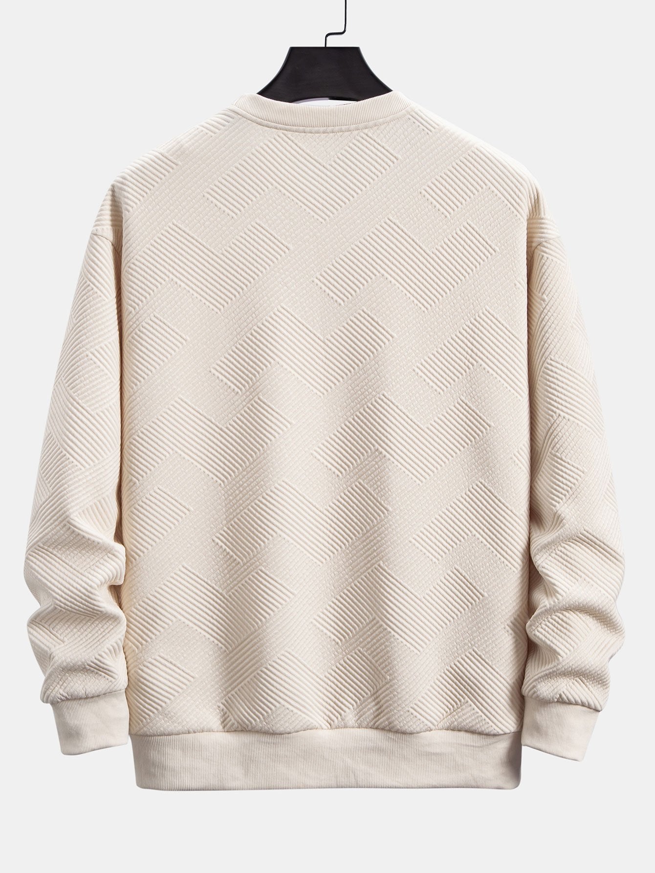 Relax Fit Geometric Striped Sweatshirt