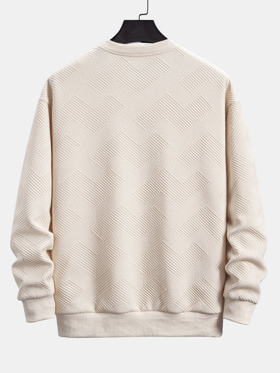 Relax Fit Geometric Striped Sweatshirt