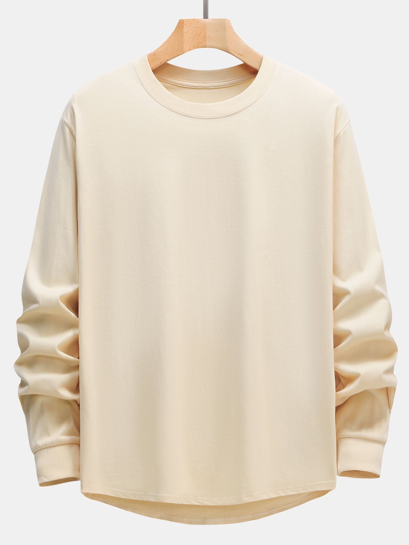 Basis Lange Mouwen Zware Kwaliteit Boog Hem T-Shirt
