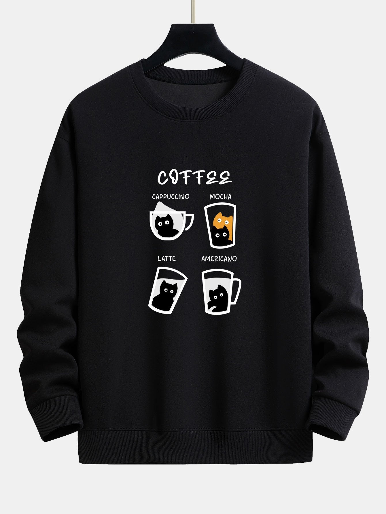 Koffie Kat Print Relax Fit Sweatshirt
