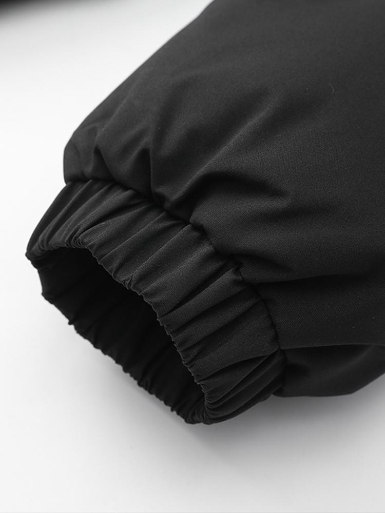 Contrast Zip Up Hooded Pufferjas
