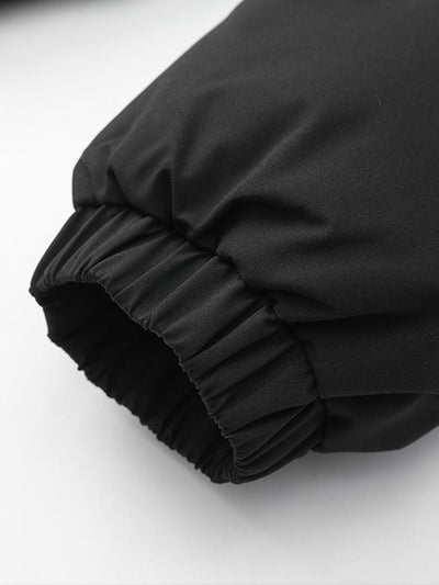 Contrast Zip Up Hooded Pufferjas