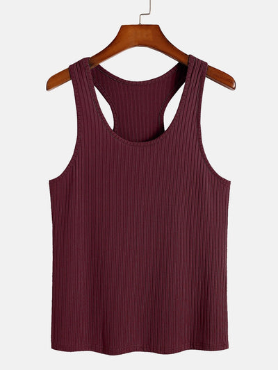 Basis Slim Ribbel Racerback Tanktop