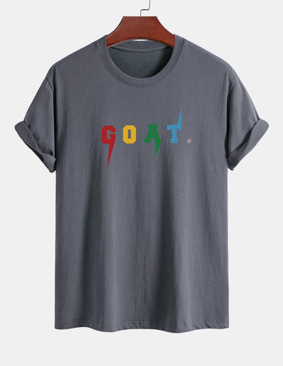 Regular Fit Goat Print Cotton T-Shirt