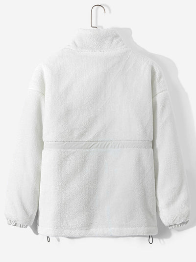 Quilted Lined Teddy Fleece Zip Up Coat