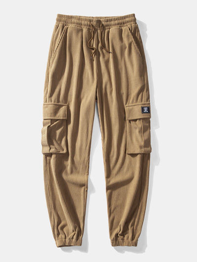 Koorduroy Cargo Jogger Broek met Trekkoord