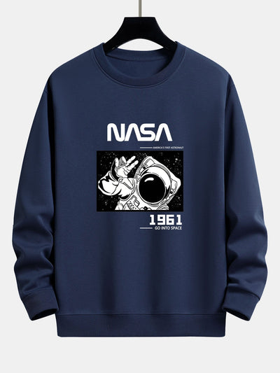 NASA Astronaut Slogan Print Relax Fit Sweatshirt