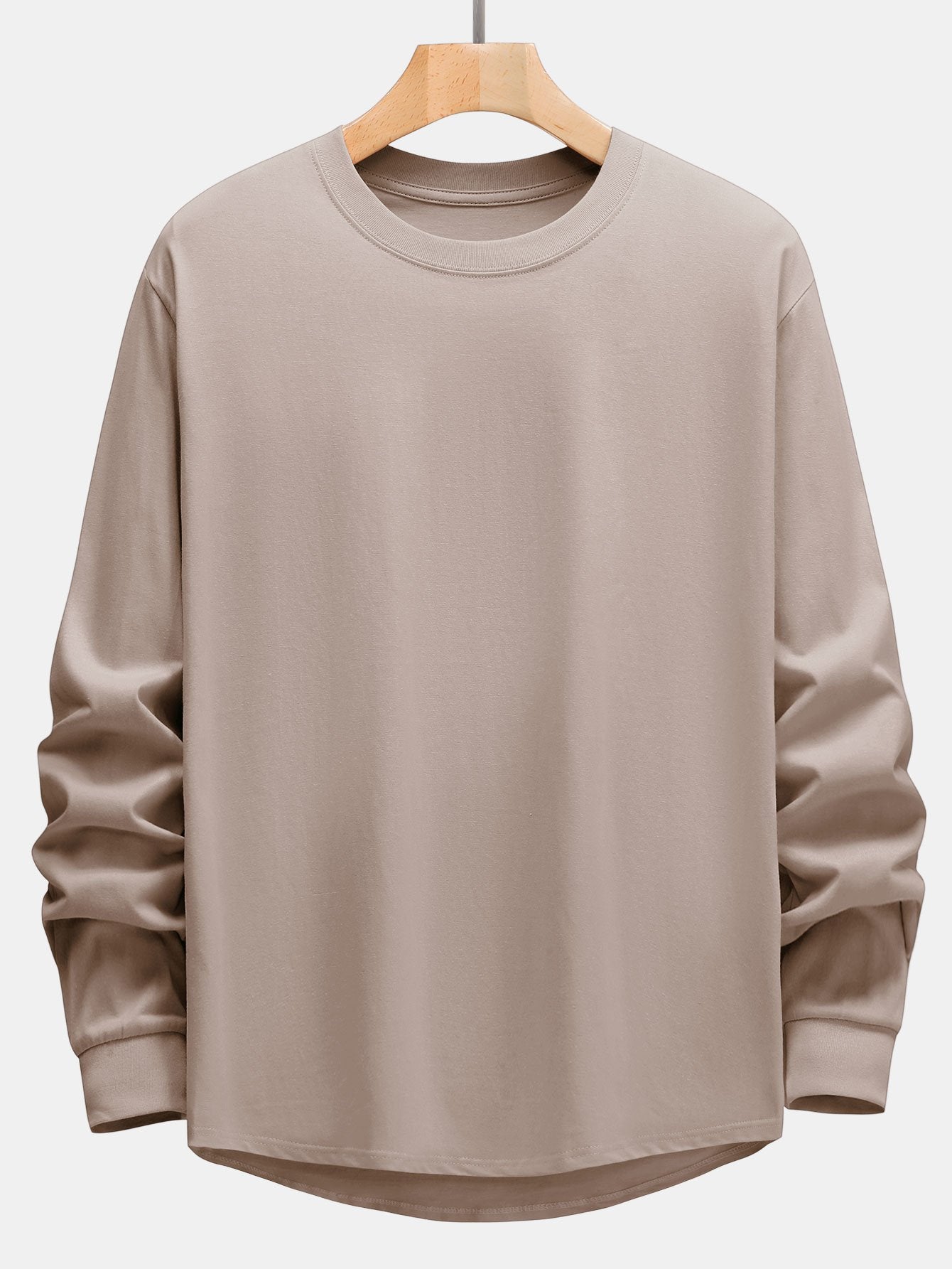 Basis Lange Mouwen Zware Kwaliteit Boog Hem T-Shirt