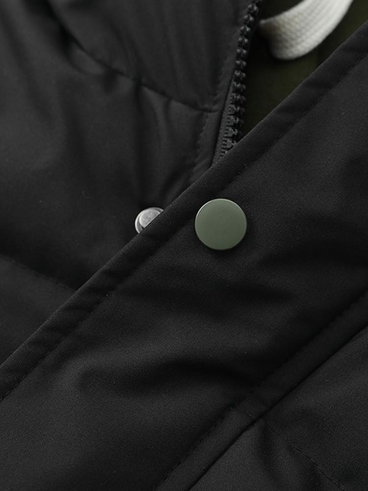 Contrast Zip Up Hooded Pufferjas