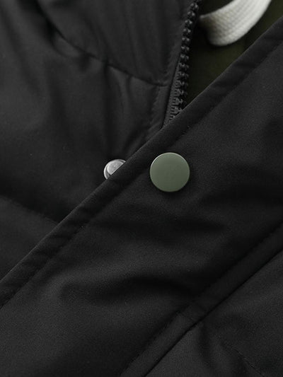 Contrast Zip Up Hooded Pufferjas