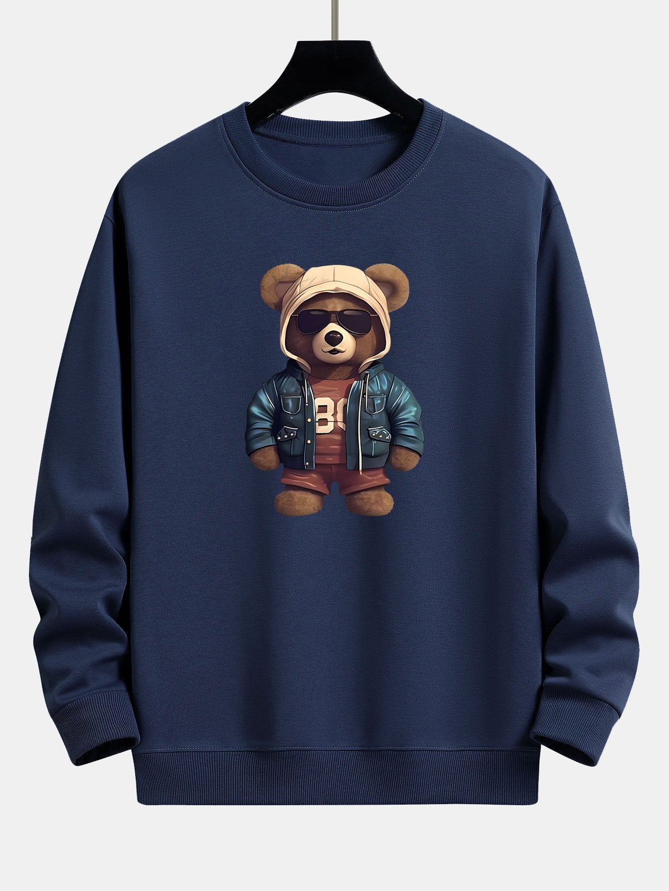 Beer In Leren Jas Print Relax Fit Sweatshirt