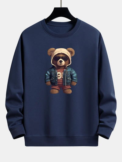 Beer In Leren Jas Print Relax Fit Sweatshirt