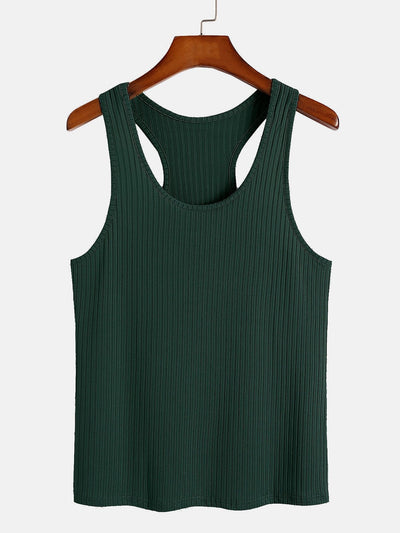 Basis Slim Ribbel Racerback Tanktop