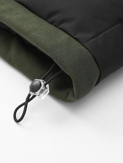 Contrast Zip Up Hooded Pufferjas