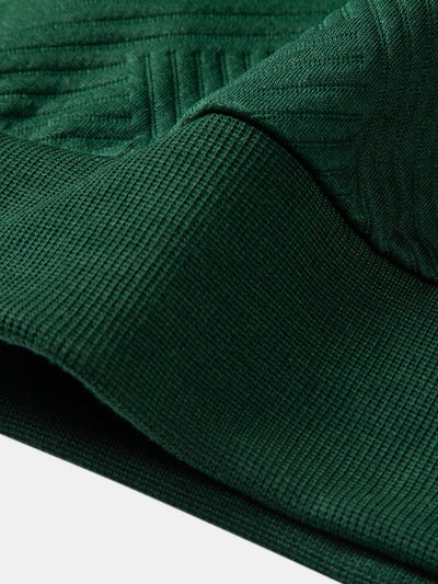 Relax Fit Geometric Striped Sweatshirt & Drawstring Corduroy Cargo Jogger Pants