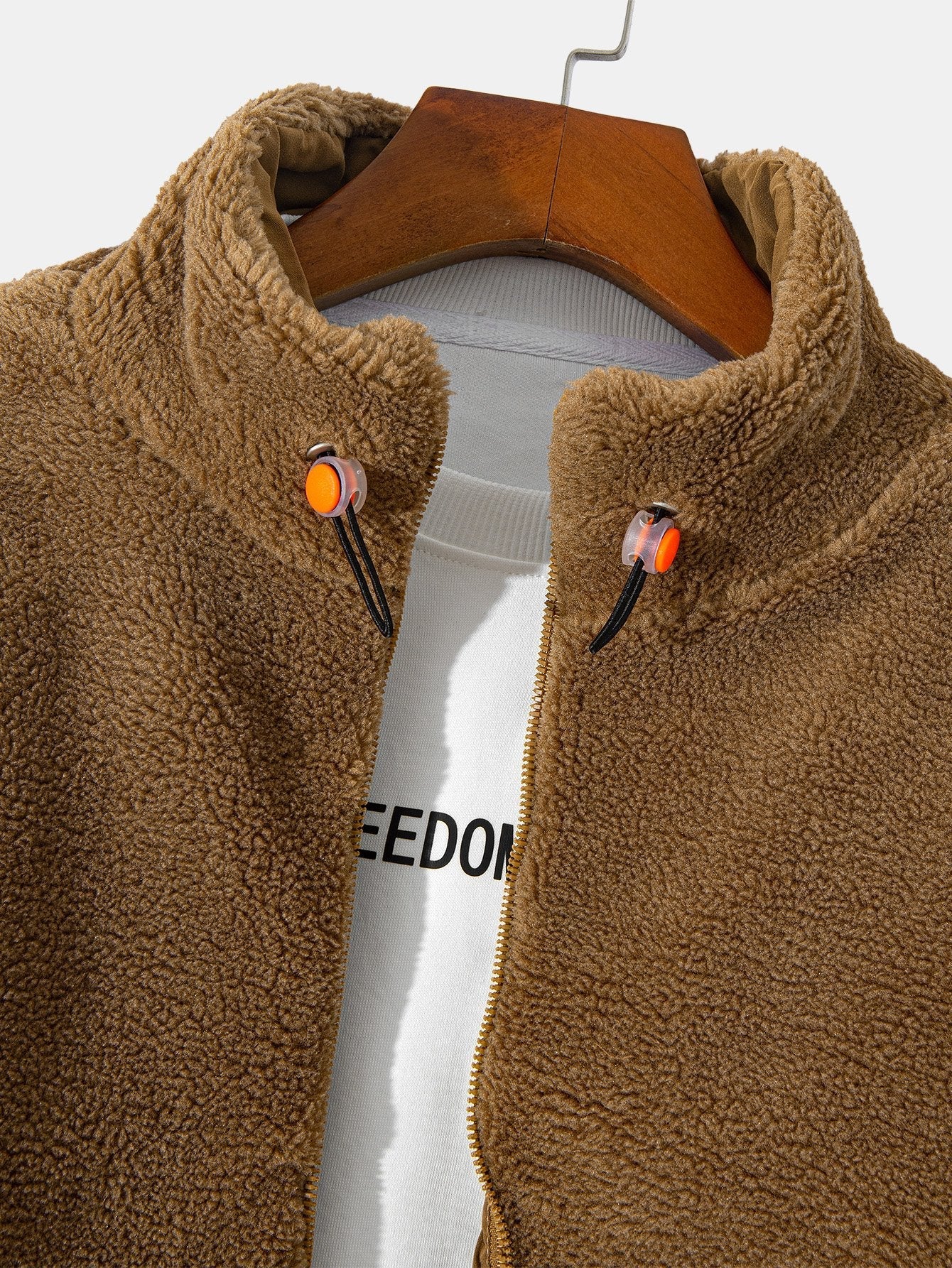 Quilted Lined Teddy Fleece Zip Up Coat
