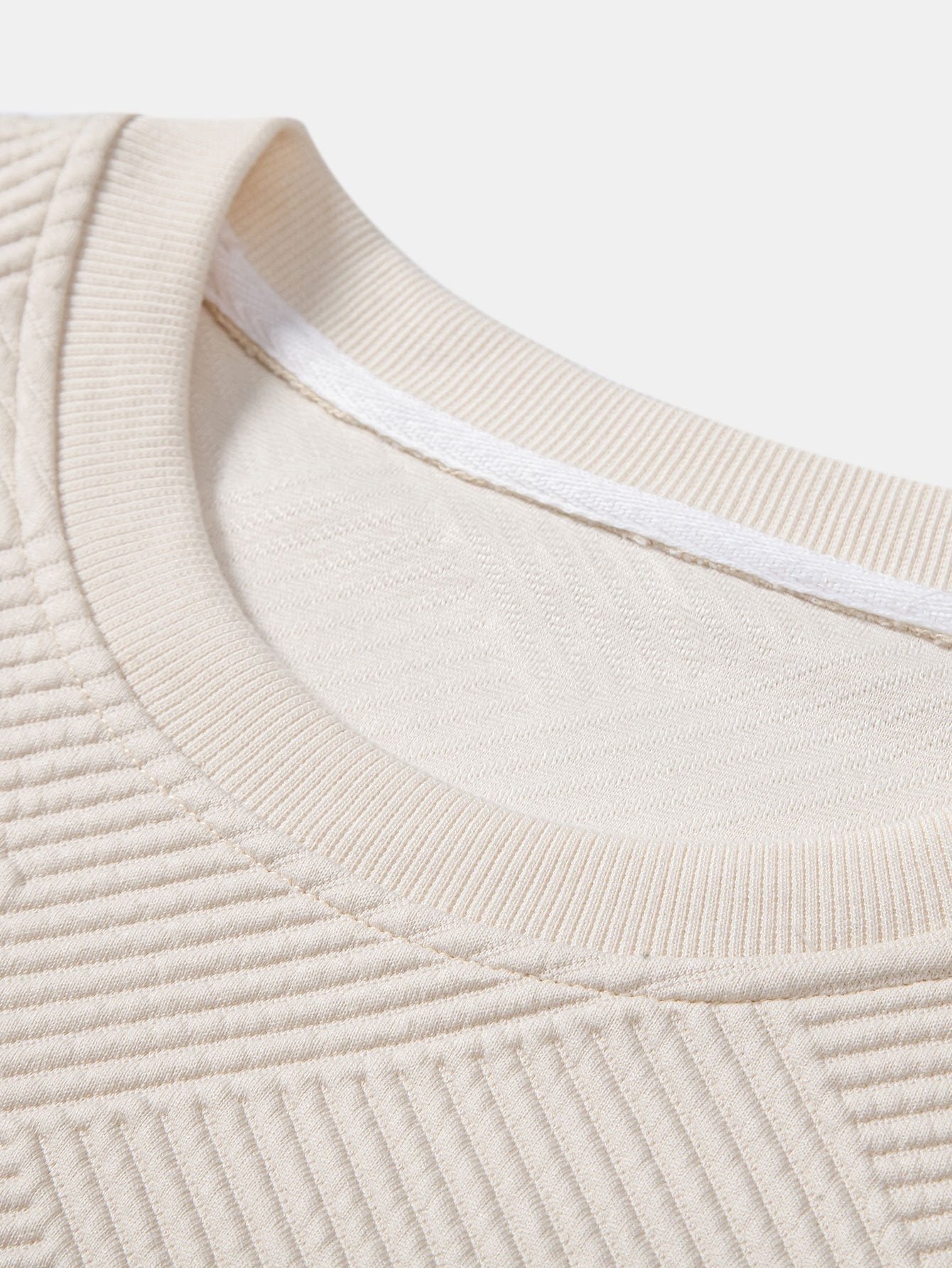 Relax Fit Geometric Striped Sweatshirt & Drawstring Corduroy Cargo Jogger Pants