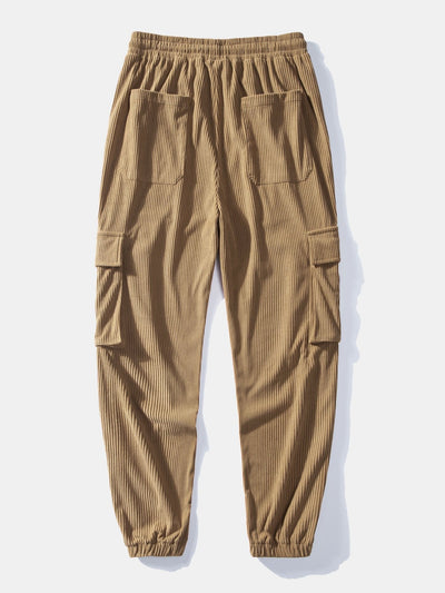 Koorduroy Cargo Jogger Broek met Trekkoord