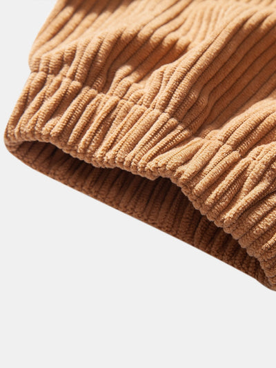 Koorduroy Cargo Jogger Broek met Trekkoord