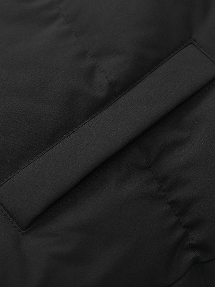 Contrast Zip Up Hooded Pufferjas