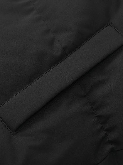 Contrast Zip Up Hooded Pufferjas