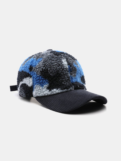 Camouflage Kleurblok Teddy Pluche Baseballpet