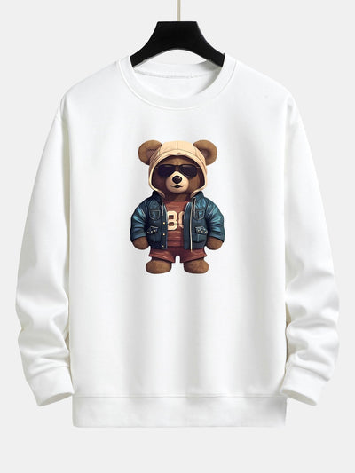 Beer In Leren Jas Print Relax Fit Sweatshirt
