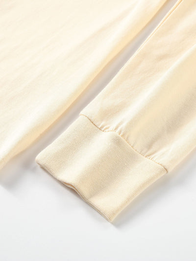Basis Lange Mouwen Zware Kwaliteit Boog Hem T-Shirt